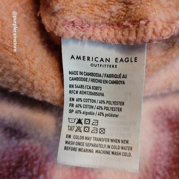 American Eagle Tie Dye Hoodie Size S Oversized Jegging Fit Soft Stretch Colorful - Picture 4 of 10